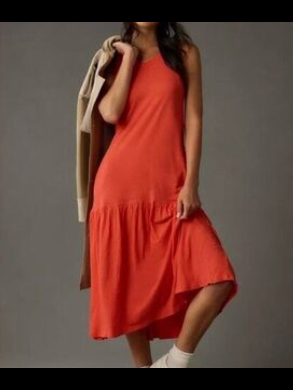 Anthropologie -Daily Practice |Vibrant Red Sleeveless Midi Dress
